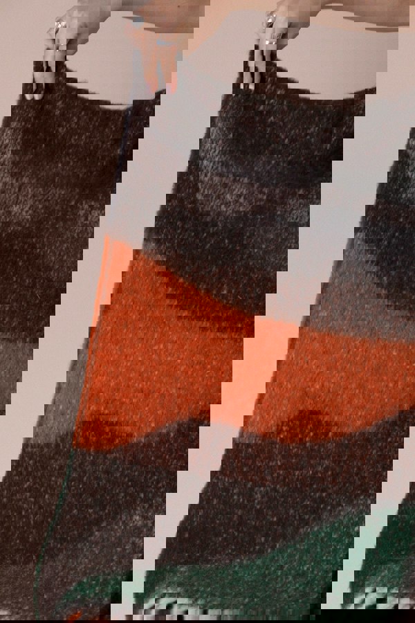 SVNX Chunky Scarf In Brown Orange