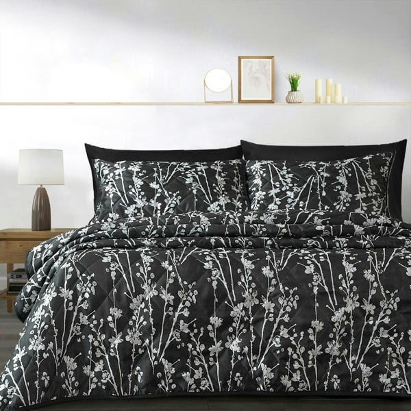 Intimates Firenza Luxury Jaquard Floral Quilted Bedspread Set
