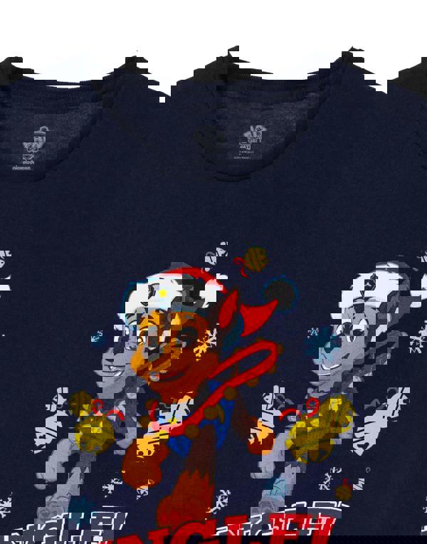 Paw Patrol Boys Blue Chase Jingle All the Way Short Sleeved T-Shirt