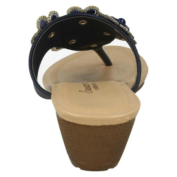 Savannah Ladies Savannah Mid Wedge Toepost Sandals