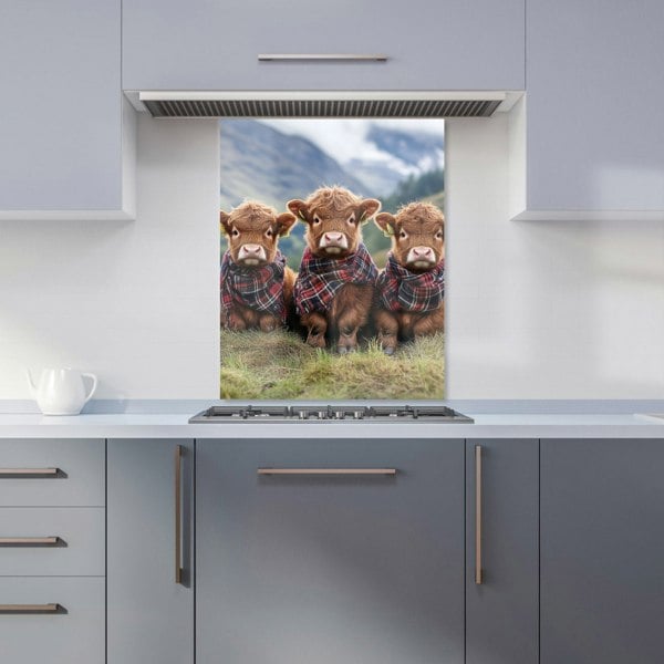 Warren Reed - Designer Trio Of Baby Highland Cows Kitchen Splashback