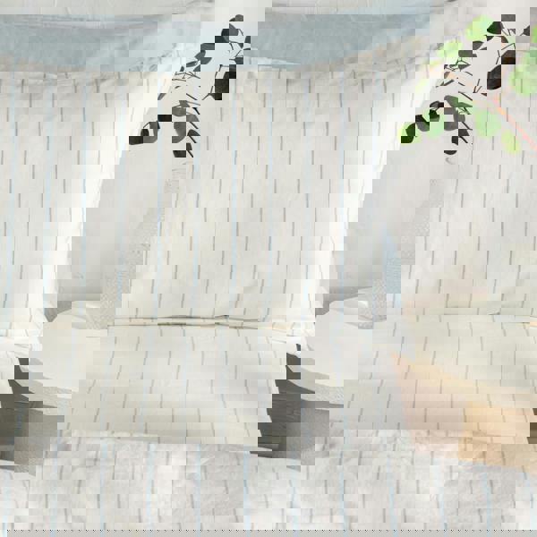 Soak&Sleep White/Blue Pinstripe Linen & Cotton Blend Duvet Set