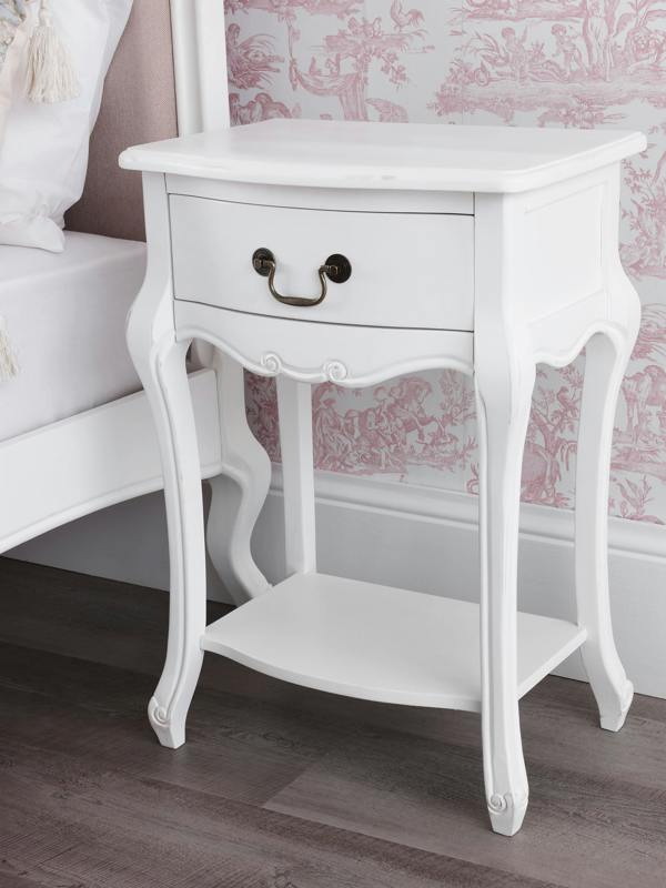 Statement Furniture Juliette Bedside Table with Drawer French Style Nightstand