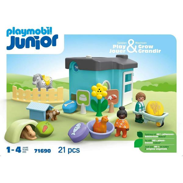 Playmobil Junior: Animal Home with Treat Dispenser - 71690 Playset