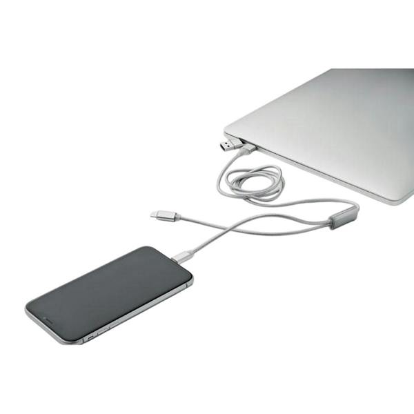 MidOcean Cablong 2 in 1 Charging Cable - Silver - 
