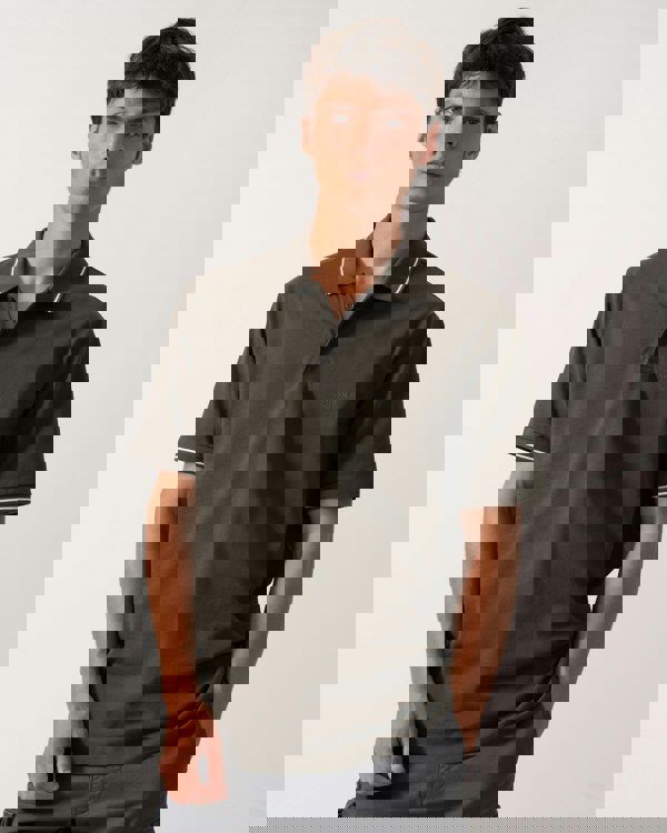 Armani Exchange Mens Regular Fit Mercerised Cotton Polo Shirt - Black Ink U8120