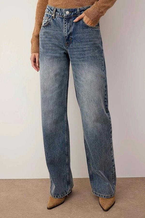 WOVCOR Normal Waist Wide Leg Jeans