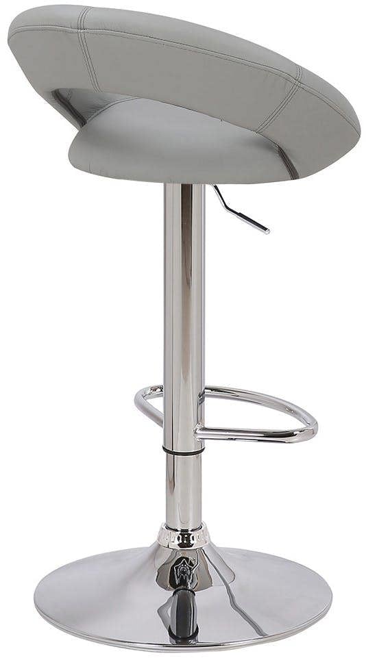 Lamboro Sorrento Real Leather Kitchen and Breakfast Bar Stool, Height Adjustable Swivel Gas Lift, Grey