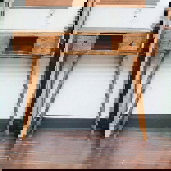 Artisan Furniture Solid Wood Oak-ish Wave Writing Desk