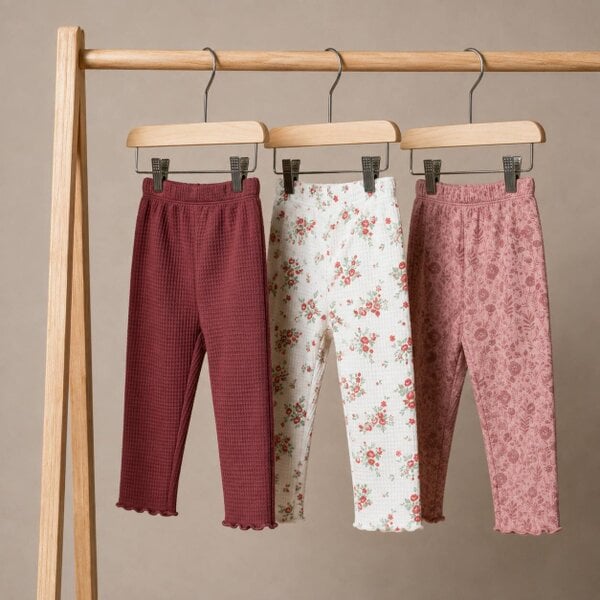 Mini Cuddles Floral-Print Leggings (Multicolour), 3 Pack