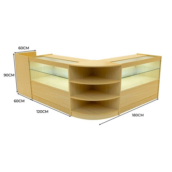 Monstershop Eclipse LED Shop Counter Set LM60, TB60 & 2 x C1200 - Maple