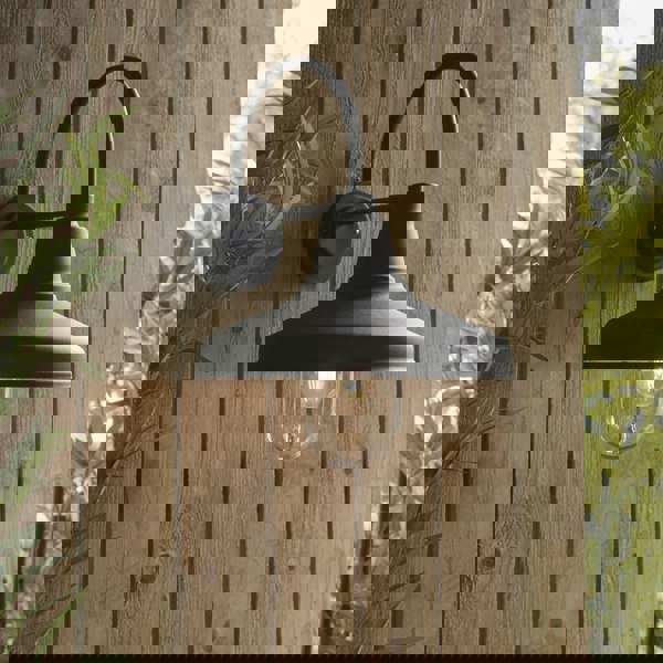 Non Automatic Outdoor Wall Light - Textured Black & Glass Shade - IP44 Rated