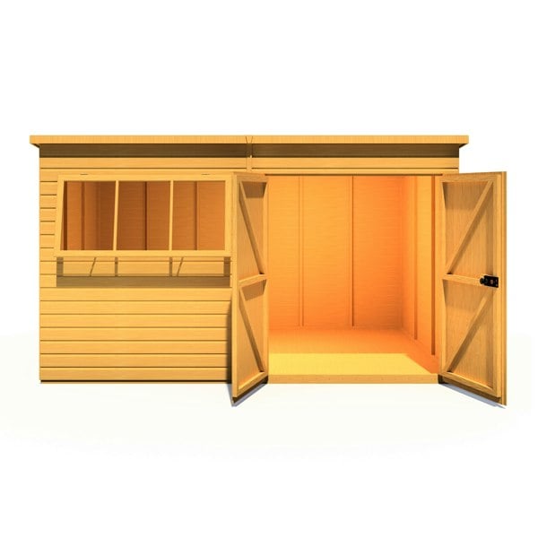 Shire Ranger 12x8 Double Door Premium Pent interlock Shiplap Shed - Best Shed