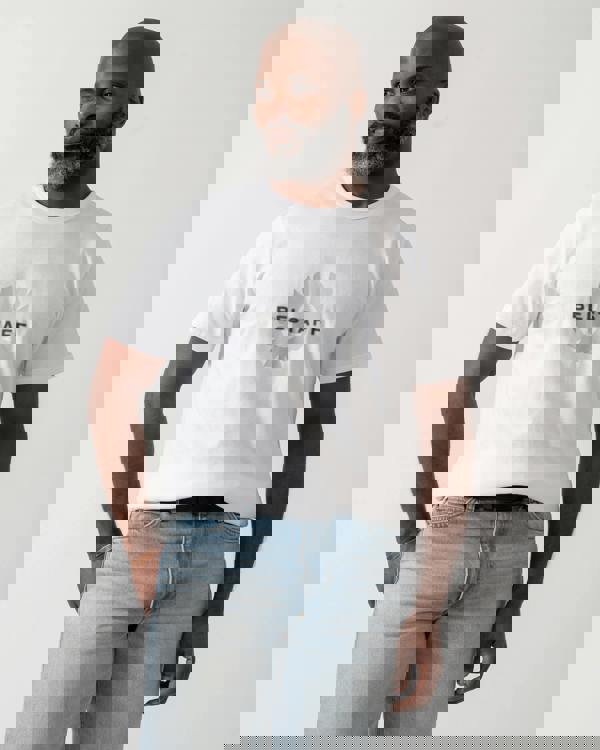 Model wearing a Belstaff Surface Mens T-Shirt in White