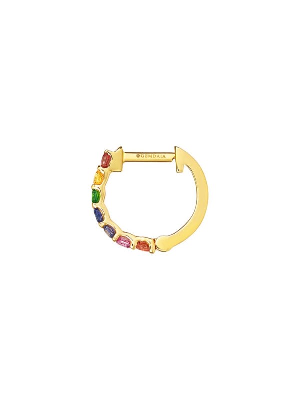 Gemdaia Skinny Rainbow Sapphire Hoop