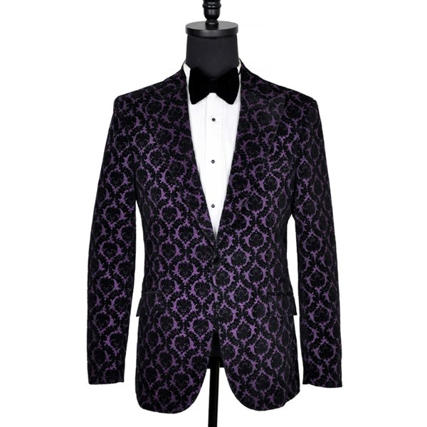 David WeJ Washington Floral Jacquard Blazer - Purple