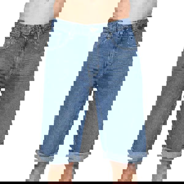 Crosshatch Mens Tillforth Denim Casual Shorts - Stone Wash - 