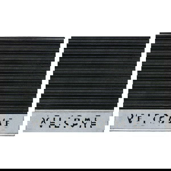 JVL Quartz Welcome Scraper Rubber Doormat 45x75cm, Black