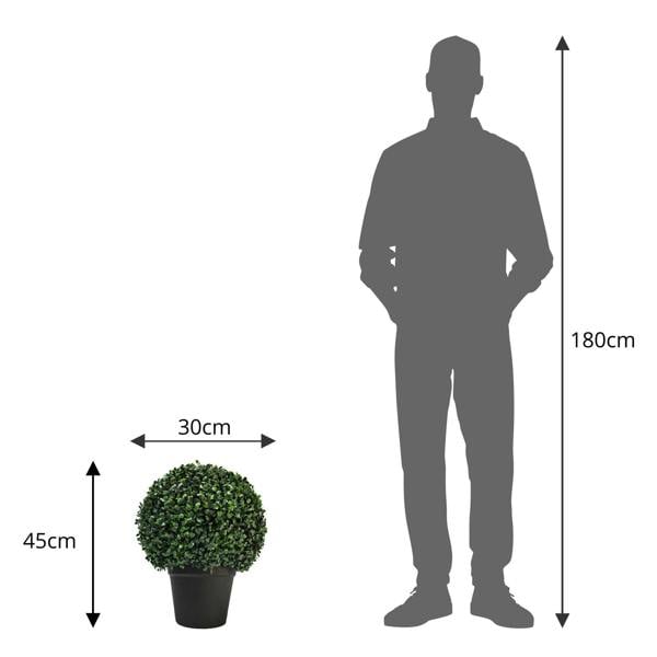 Artificial Boxwood Topiary Ball - 30cm - Evergreenery