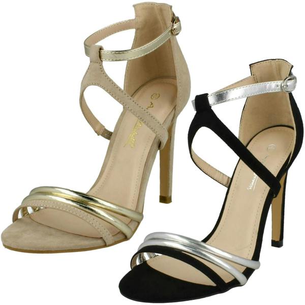 Anne Michelle Ladies Anne Michelle High Heel Strappy Mule Sandals