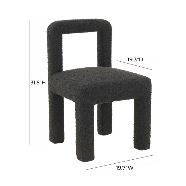 Furniture Edit Hazel Black Boucle Dining Chair