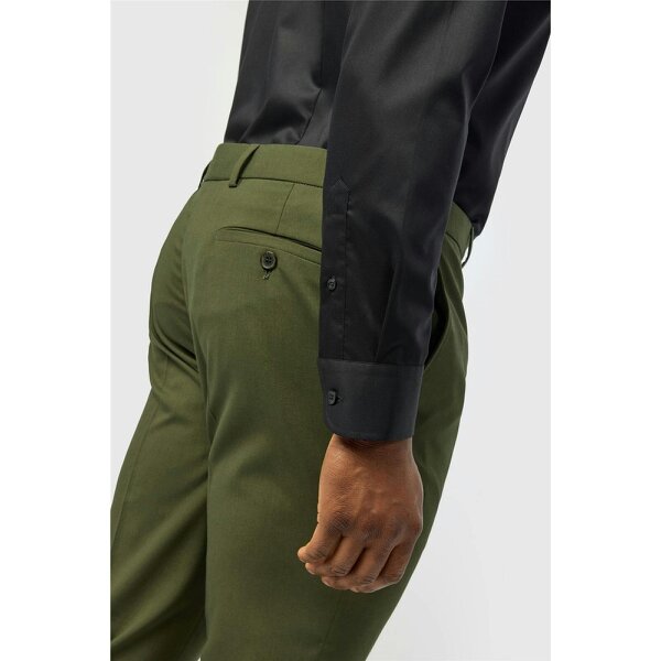 Alexandre Silver Alexandre Tailored Fit Black Non Iron Twill Single Cuff Shirt
