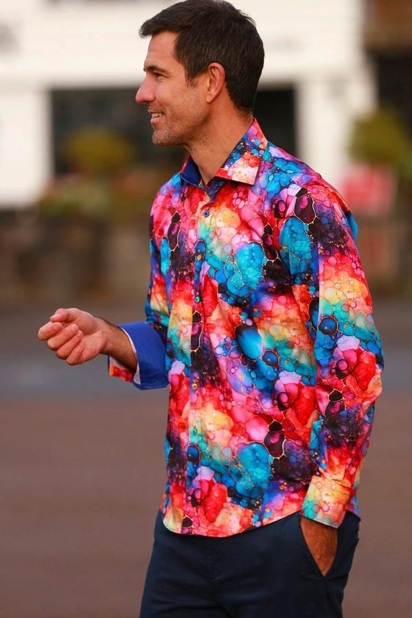 Claudio Lugli Oil Liquid Bubble Print Shirt