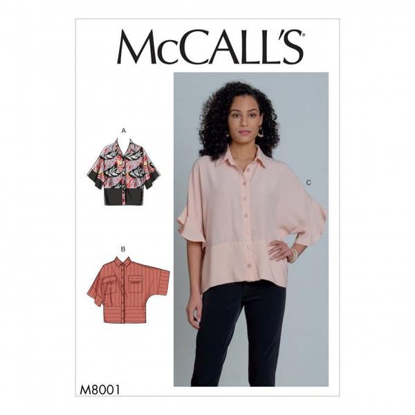 McCalls 8001 Paper Sewing Pattern – Women's Top & Shirt, Easy