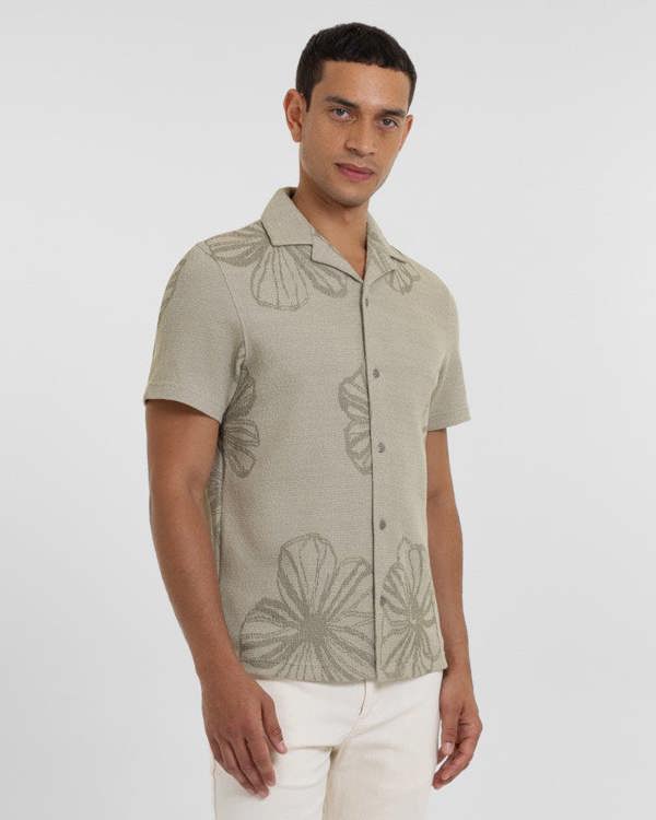 Steel & Jelly Charing - Floral Jacquard Short Sleeve Shirt