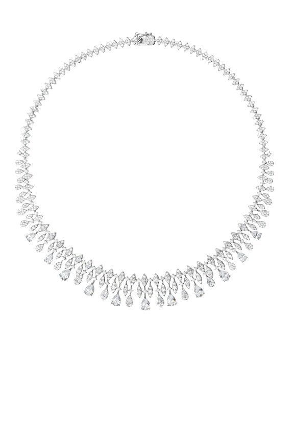 Latelita Duchess Moissanite Statement Necklace Silver
