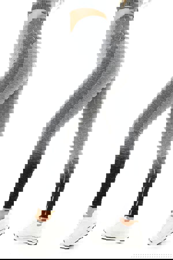 Smart Living Women's Gradient Stripe Leggings - Grey Marl/ Black