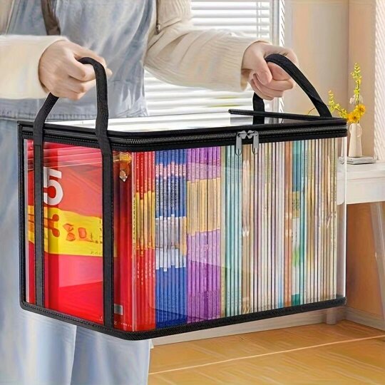 Havendro 4PCS Transparent Clear Storage Boxes Foldable Plastic Organizer with Lid Large