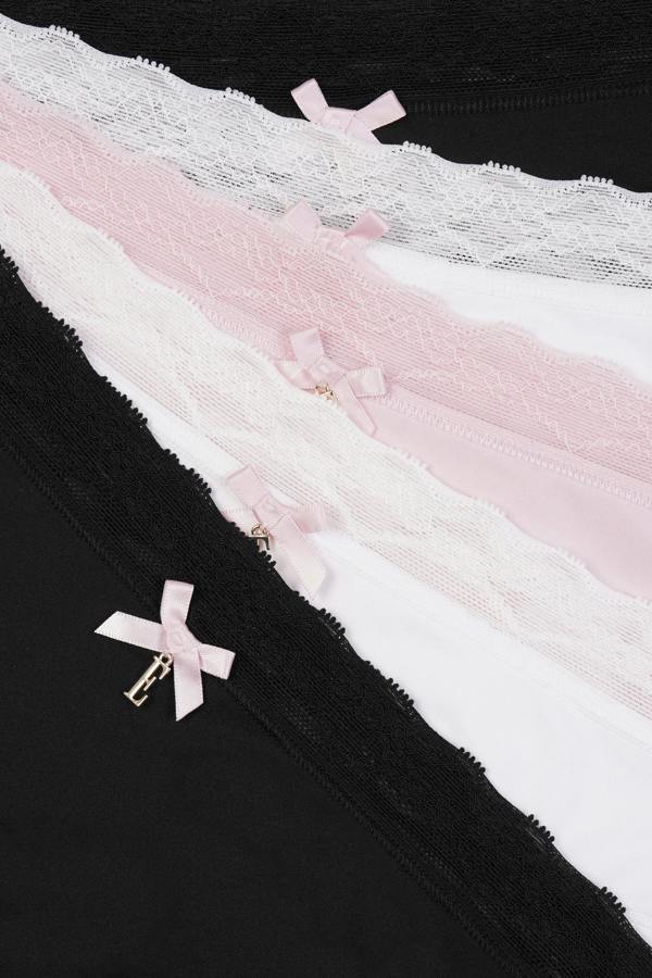 ELLE Multi Pack (5) Lace Waist Thongs