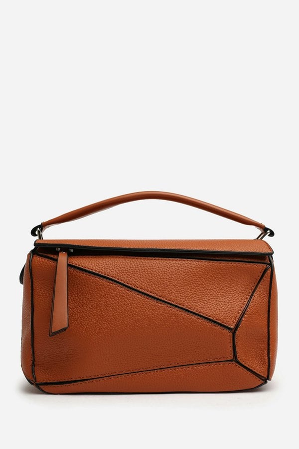 Where's That From Abrazo Geometric Top Handle Bag in Tan