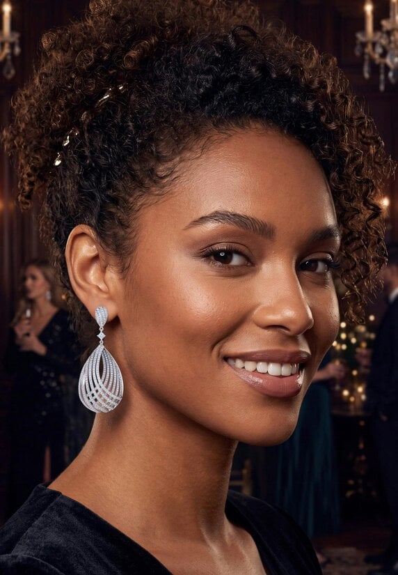 Latelita Vortex Teardrop Earrings Light Aquamarine Silver