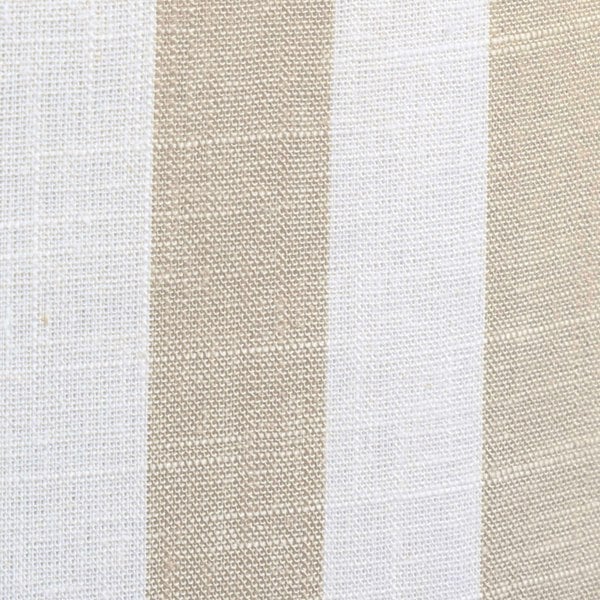 Furniture Edit Dex Beige Striped Linen Ottoman Footstool