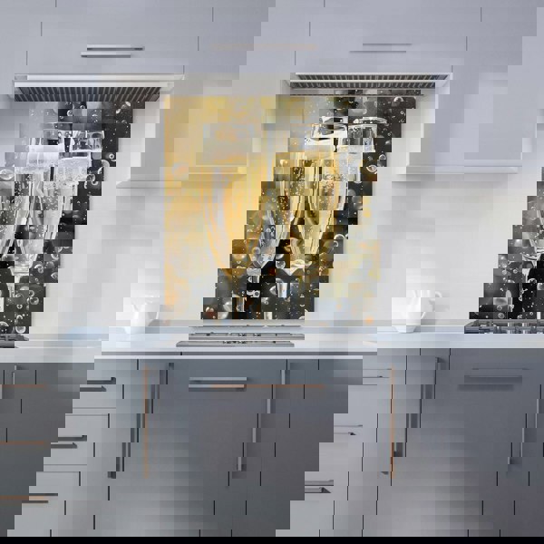 Warren Reed - Designer Splashart Bubbly Champagne Flues Kitchen Splashback
