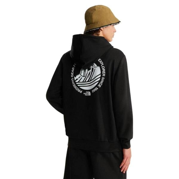 The North Face Mens Graphic Print Cotton Relaxed Fit Hoodie - Black - 