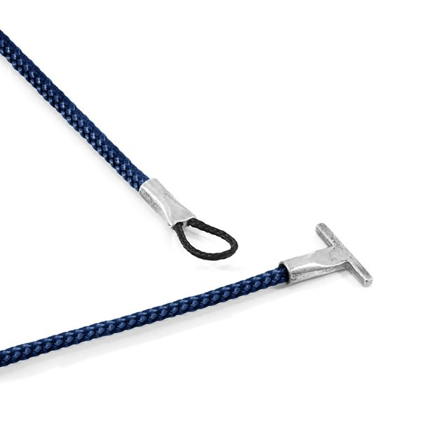 Anchor & Crew Navy Blue Cambridge Silver and Rope Bracelet