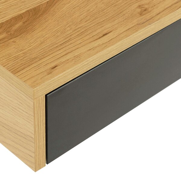 Wyld Haus Cyan 1 Drawer Office Desk Natural Oak Effect and Black