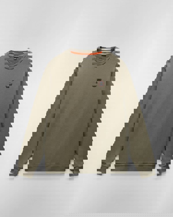 Napapijri Badge Mens Crew Neck Sweatshirt - Tea Leaf G0A