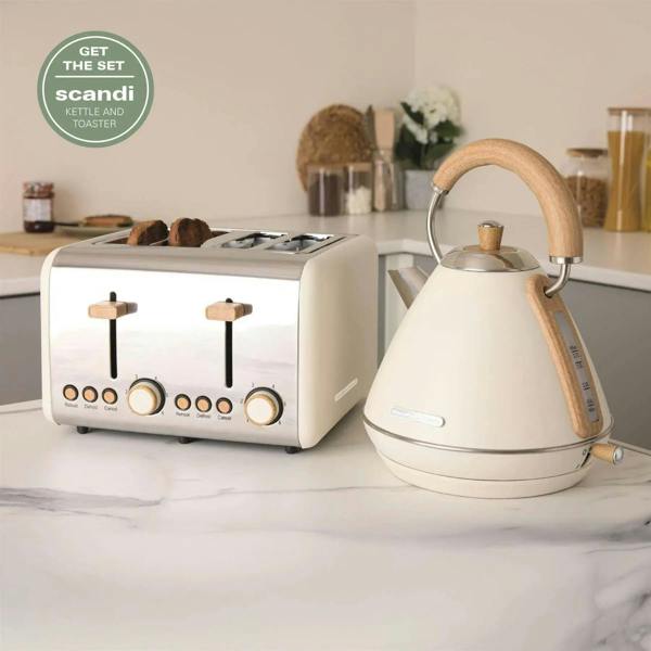 Hamilton Beach Scandi Pyramid Kettle & Toaster Set - Cream - Hamilton Beach UK