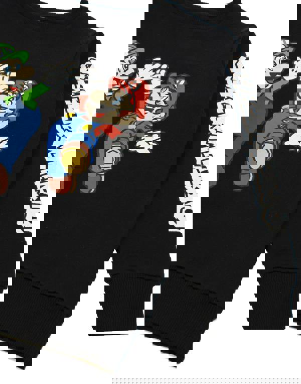 Nintendo Boys Black Multi-Character Placement Print Sweatshirt