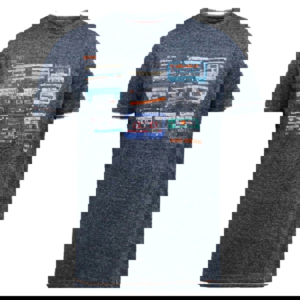 Duke Mens D555 Apsey Cassette Tape Kingsize T-Shirt - Navy Twist