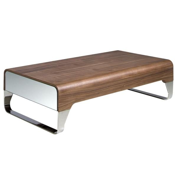 Angel Cerdá Rectangular Coffee Table Walnut and Chrome-plated Steel 2001