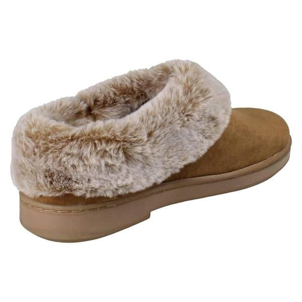 Clarks Ladies Clarks Warm Lined Slippers With Faux Fur Evelyn Mule