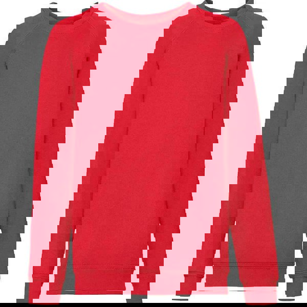 Fruit Of The Loom Childrens/Kids Classic Raglan Sweatshirt - Red