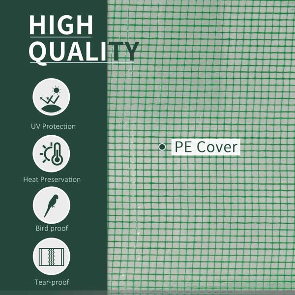 Green PE greenhouse cover fabric with UV protection and heat-preserving grid texture