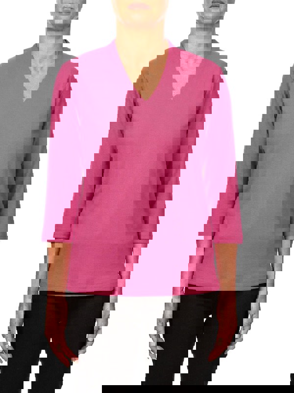 PennyPlain High Back V-neck Top - Cerise