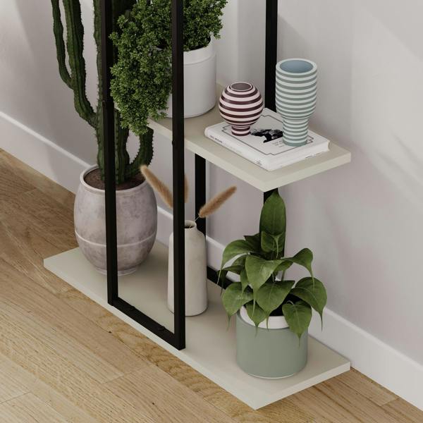 Decortie Vetra Modern 3-Tier Plant Stand 46cm Indoor Planter Holder with Metal Frame Corner Design